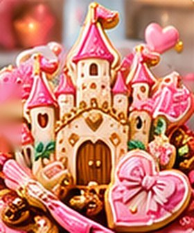 Princess and fairytale castle themed decorated cookies